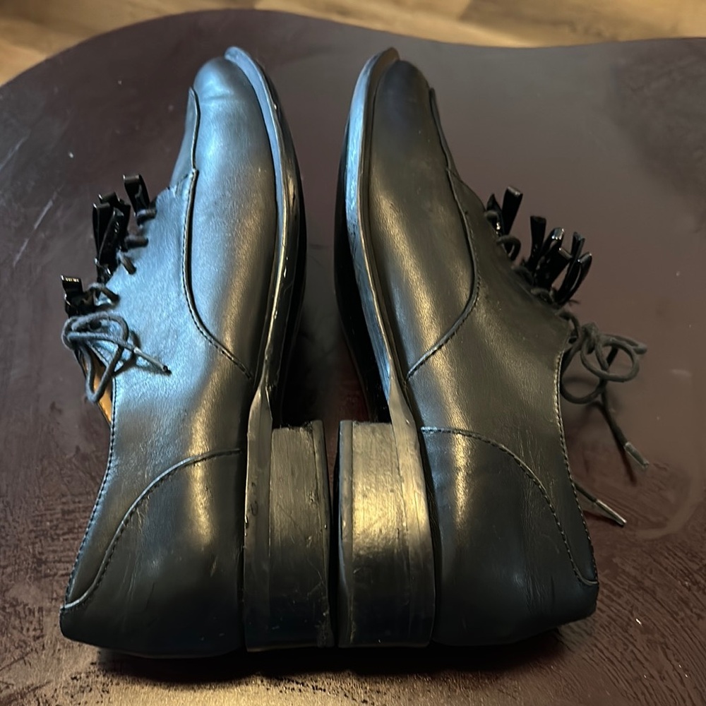 Banana Republic Black Oxford Shoes Sleek Leather Design - Picture 7 of 13